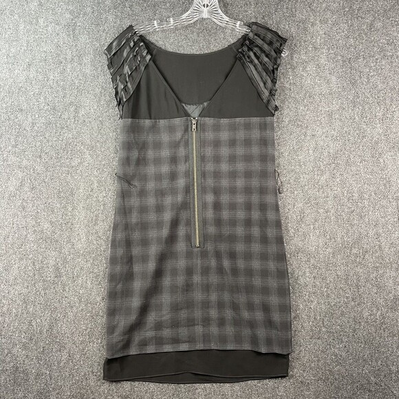 BCBG Generation Black White Windowpane Plaid Shift Dress Size 0 - Picture 3 of 7